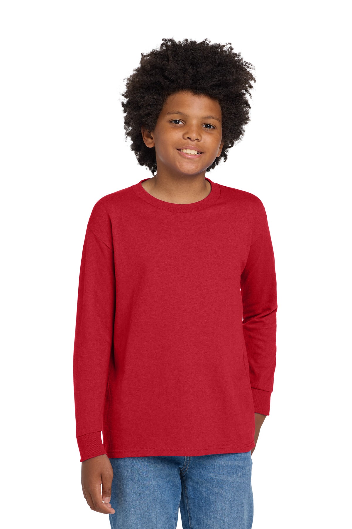 Gildan ®  Youth Heavy Cotton ™  100% Cotton Long Sleeve T-Shirt. 5400B